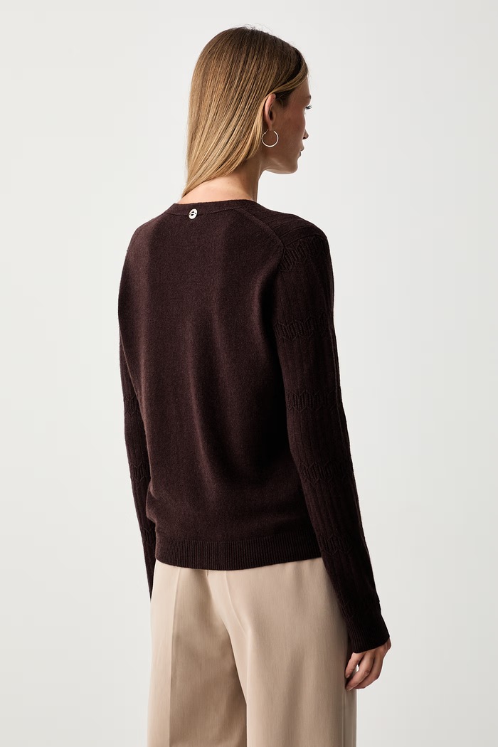 Odzież Twinset sweter damski wełniany 262AP3021 brązowy