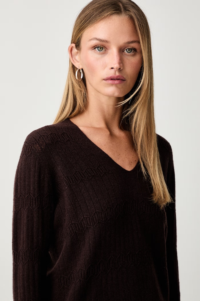 Twinset sweter damski wełniany brązowy 262AP3021