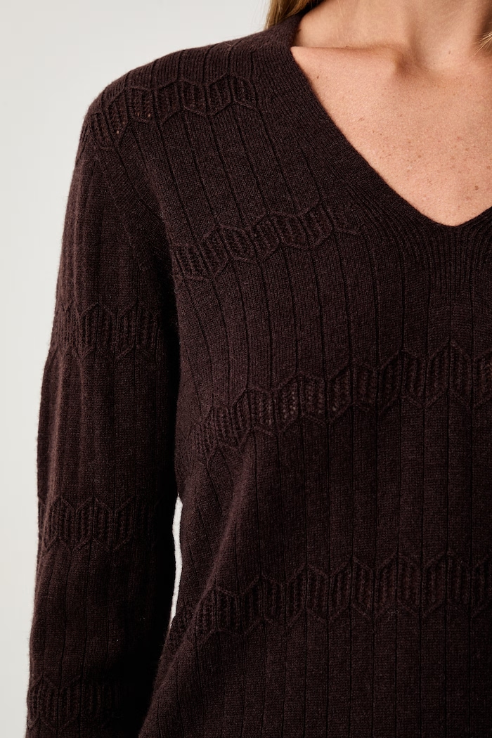 Twinset sweter damski wełniany 262AP3021 brązowy