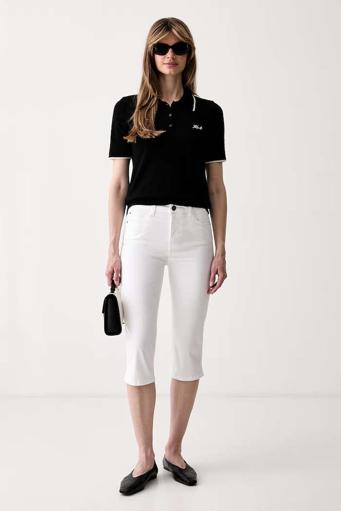 Karl Lagerfeld úpletové polo tričko dámske vlnené B3W18044 čierna AW26