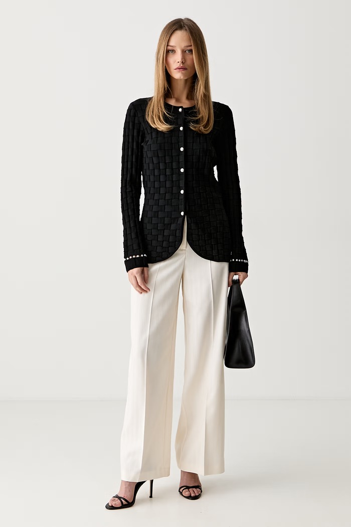 Karl Lagerfeld ζακέτα γυναικεία με βισκόζη B3W18021 μαύρο AW26