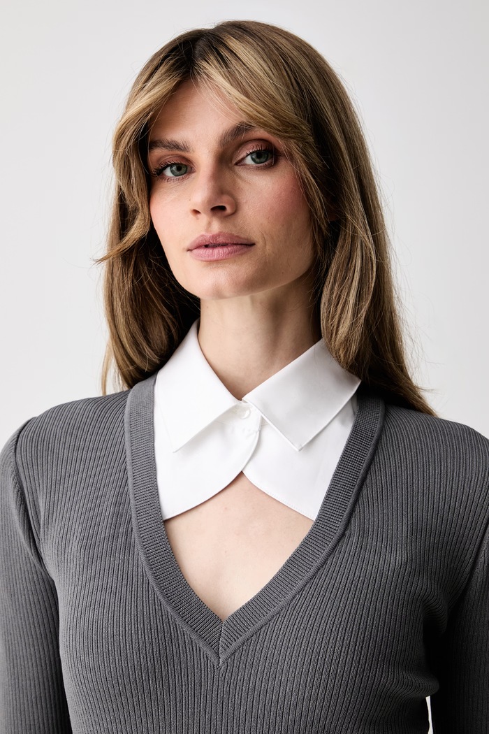 Karl Lagerfeld sweter damski z wiskozą szary B3W18024