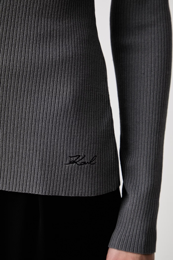 Karl Lagerfeld sweter damski z wiskozą B3W18024 szary
