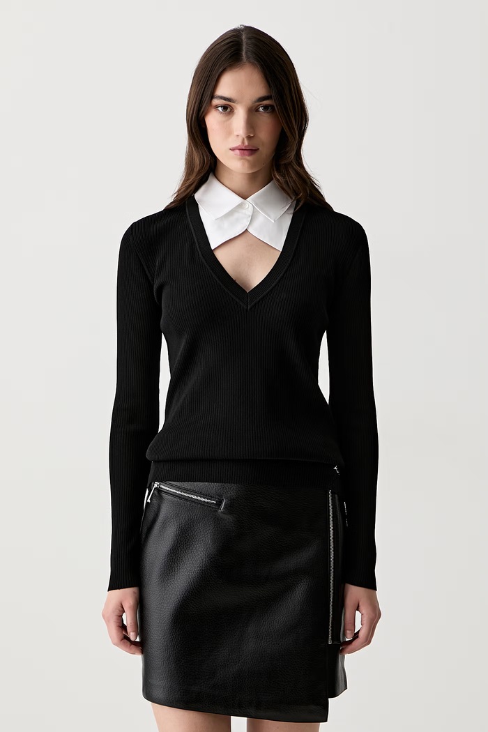 Karl Lagerfeld pulover pentru femei cu vâscoză negru B3W18024