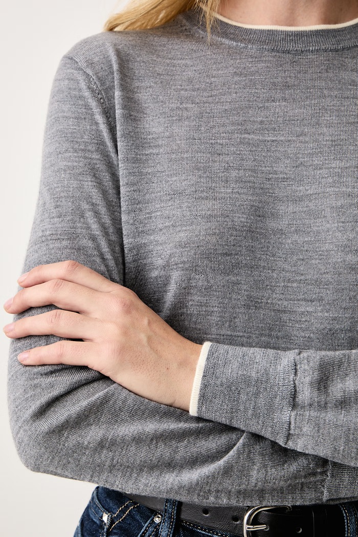 Sweter damski wełniany Karl Lagerfeld B3W18037 szary