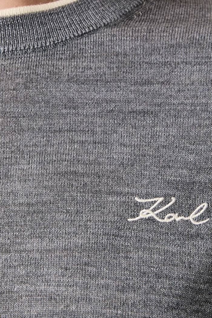 Sweter damski wełniany Karl Lagerfeld szary B3W18037