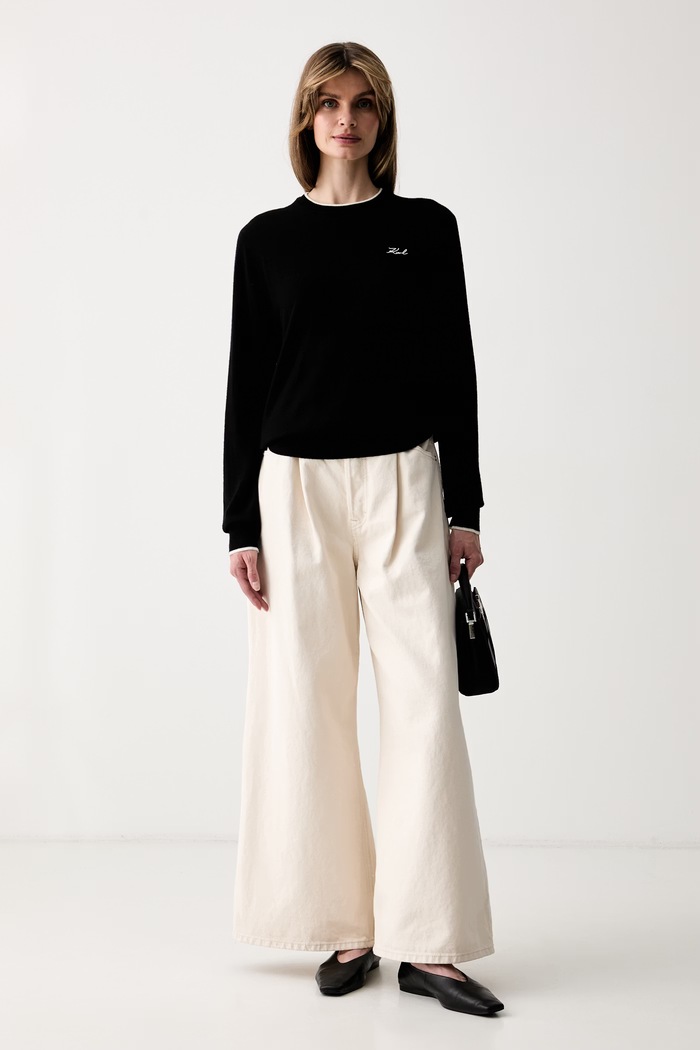Karl Lagerfeld πουλόβερ γυναικείο μάλλινο B3W18037 μαύρο AW26