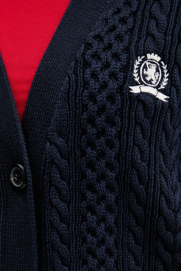 Tommy Jeans ζακέτα γυναικεία βαμβακερή DW0DW22934 σκούρο μπλε