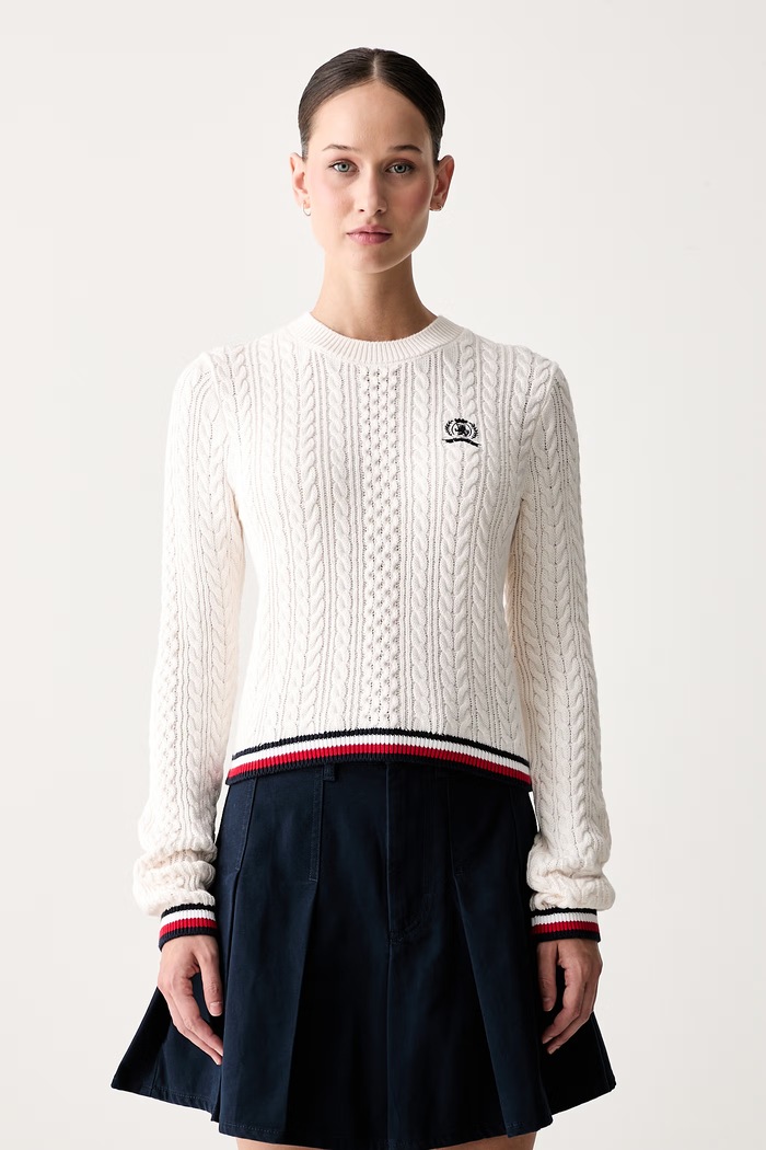 Tommy Jeans sweter damski bawełniany beżowy DW0DW22933