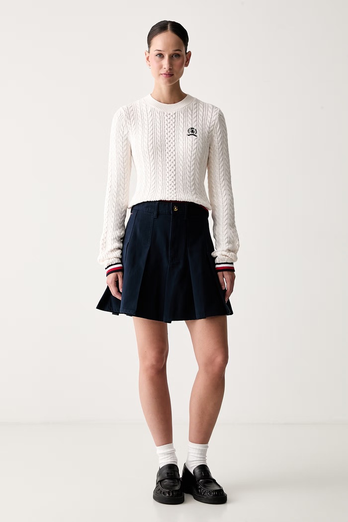 Tommy Jeans sweter damski bawełniany DW0DW22933 beżowy AW26