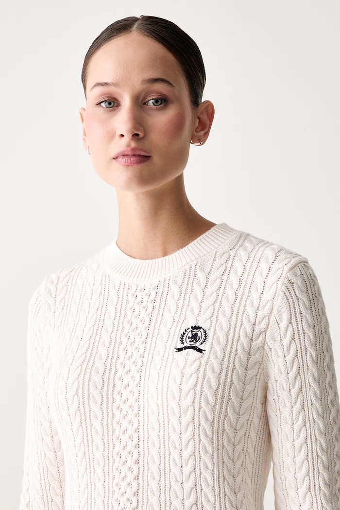 Tommy Jeans sweter damski bawełniany beżowy DW0DW22933