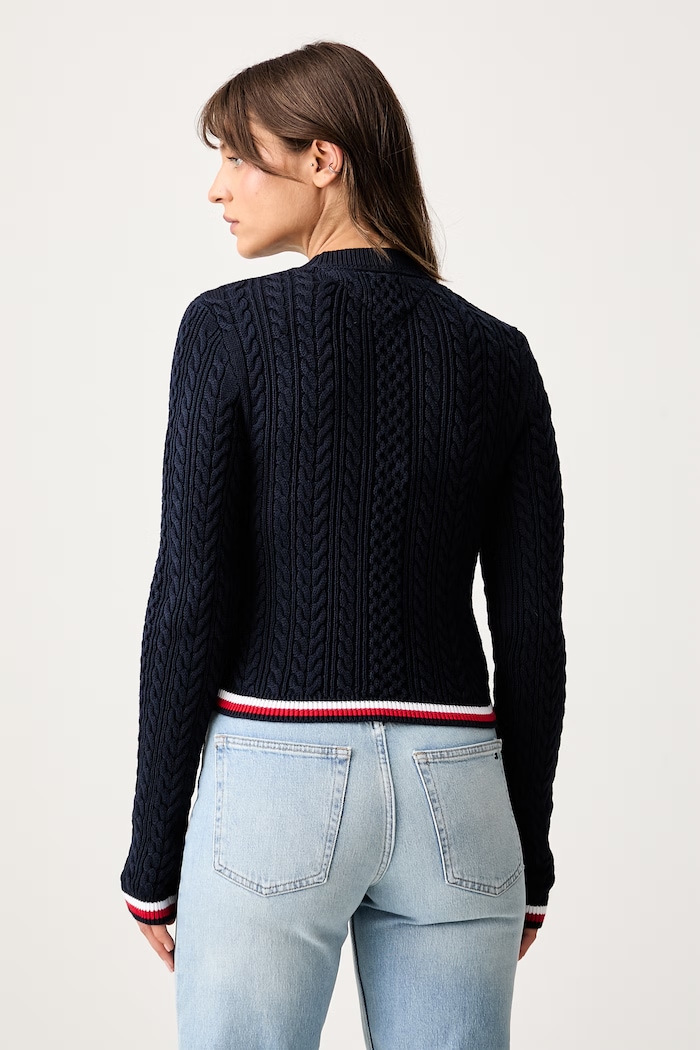 Дрехи Tommy Jeans пуловер дамски от памук DW0DW22933 тъмносин
