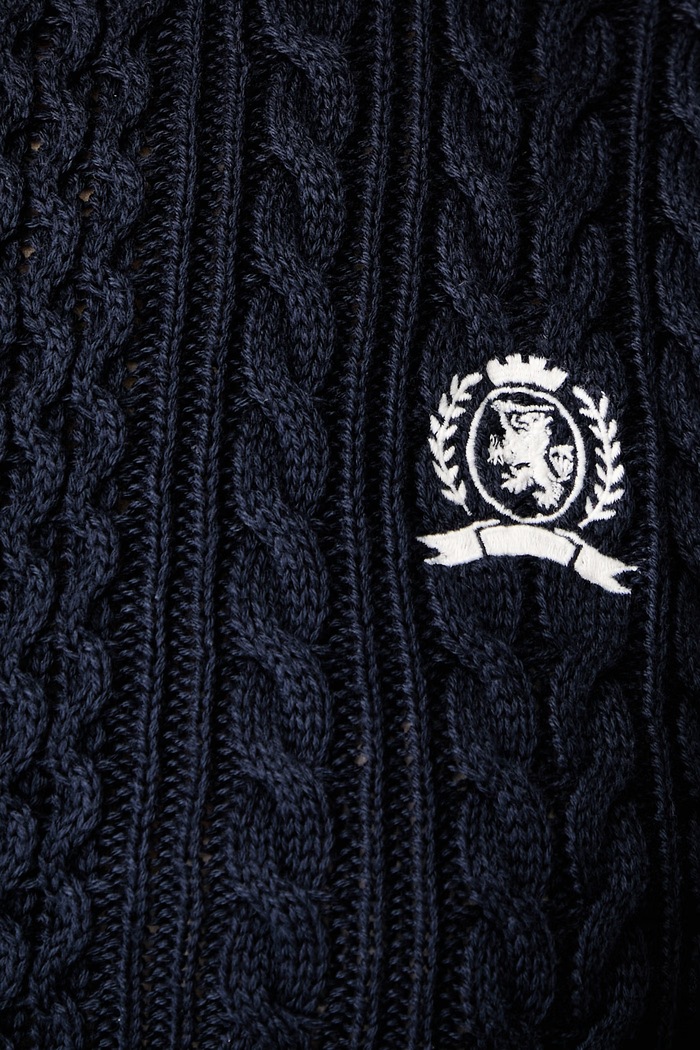 Tommy Jeans пуловер дамски от памук DW0DW22933 тъмносин