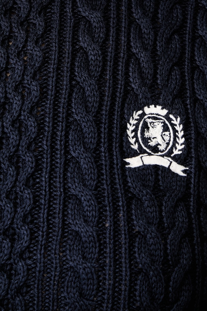 Tommy Jeans пуловер дамски от памук DW0DW22933 тъмносин