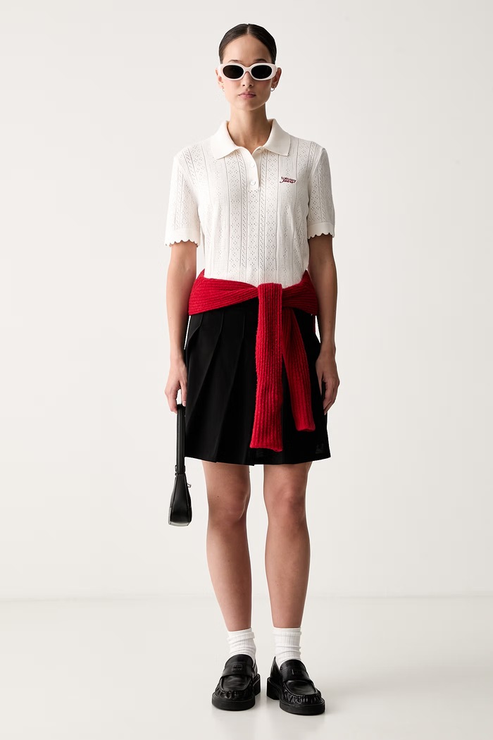 Tommy Jeans тениска тип пулове с яка дамска с вискоза DW0DW22932 бежов AW26