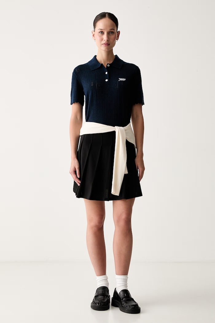 Tommy Jeans polo swetrowe damskie z wiskozą DW0DW22932 granatowy AW26