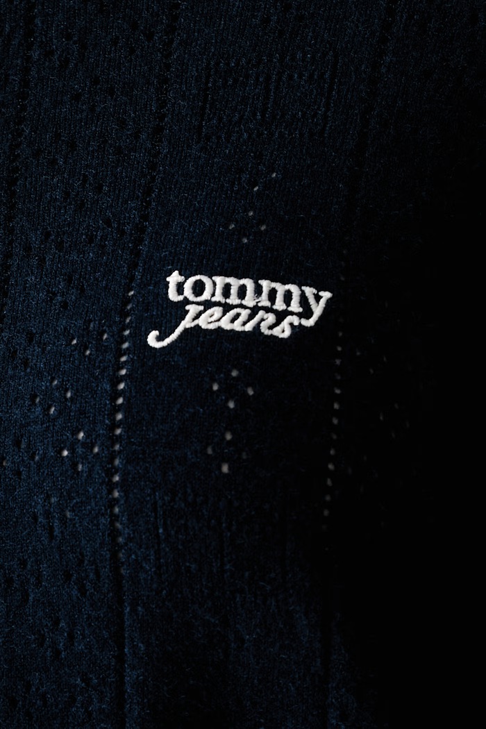 Tommy Jeans ζακέτα γυναικεία με βισκόζη DW0DW22931 σκούρο μπλε