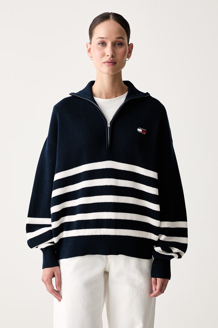 Tommy Jeans sweter damski bawełniany granatowy DW0DW22928