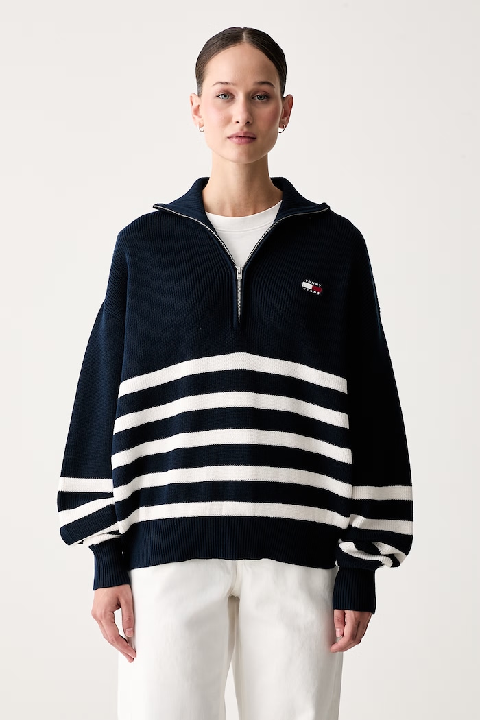 Tommy Jeans sweter damski bawełniany granatowy DW0DW22928