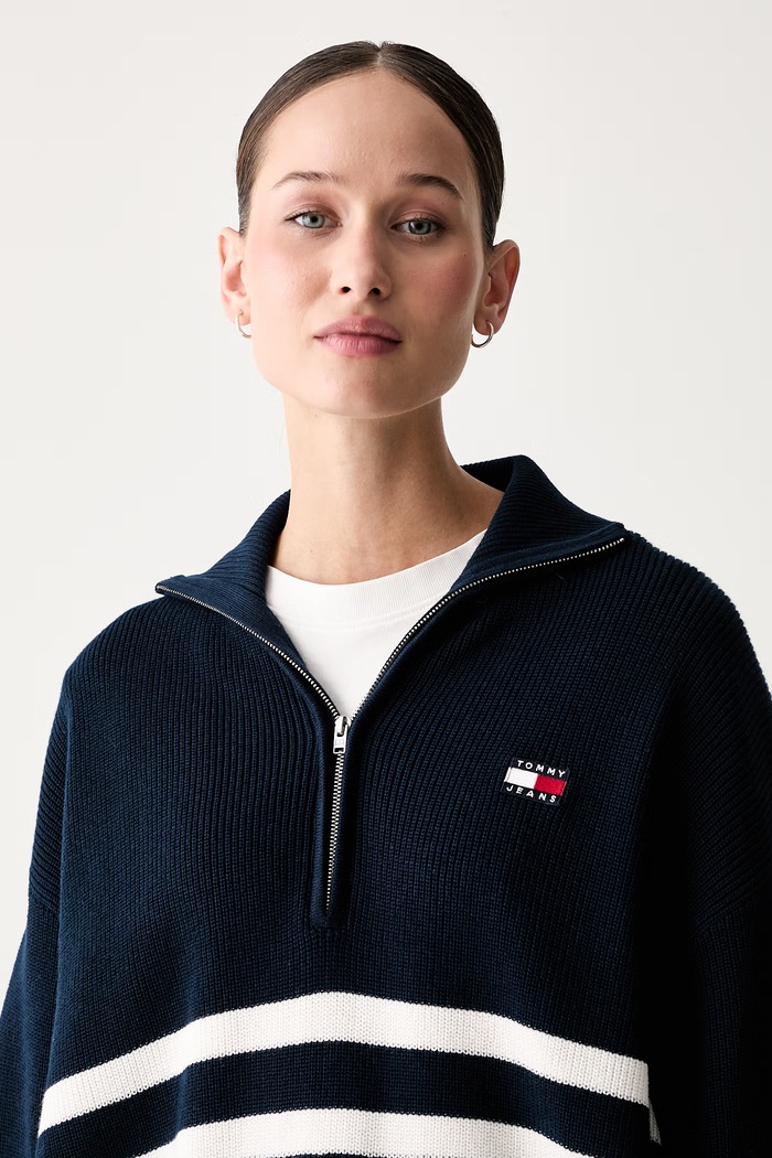 Tommy Jeans sweter damski bawełniany granatowy DW0DW22928