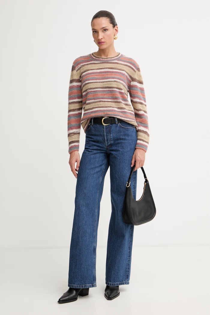 A.P.C. sweter damski z wełną pull gabby WPABG.F23515 brązowy AW26