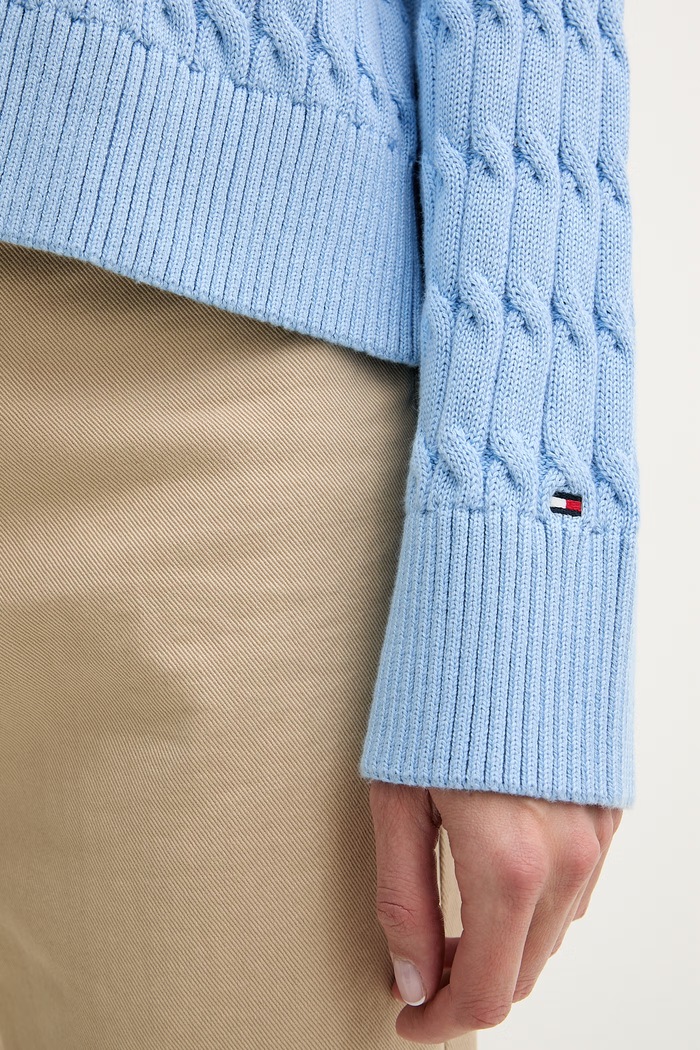 Tommy Hilfiger kardigan damski bawełniany WW0WW50078 niebieski