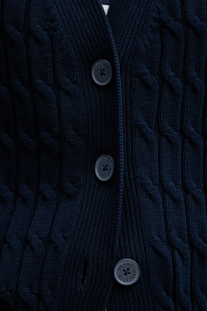 Tommy Hilfiger kardigan damski bawełniany WW0WW50078 granatowy
