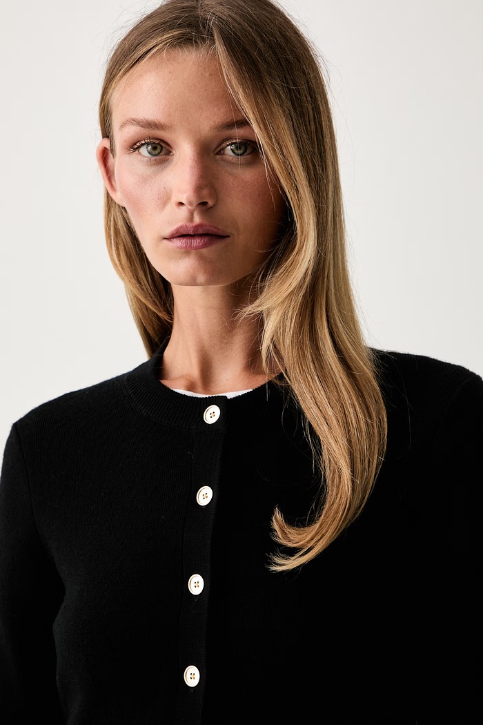 MICHAEL Michael Kors kardigan damski z wełną czarny MT5617W4VR