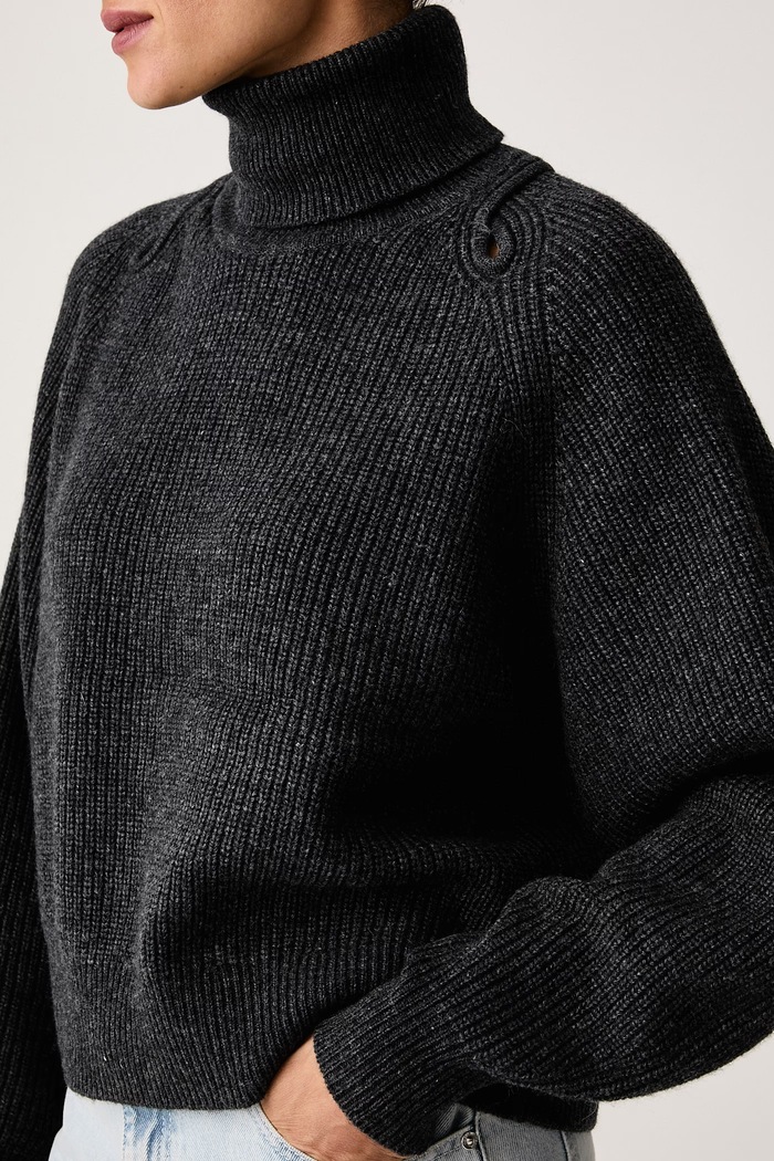 Sweter damski z wełną YINGA Sessun 26109001 szary