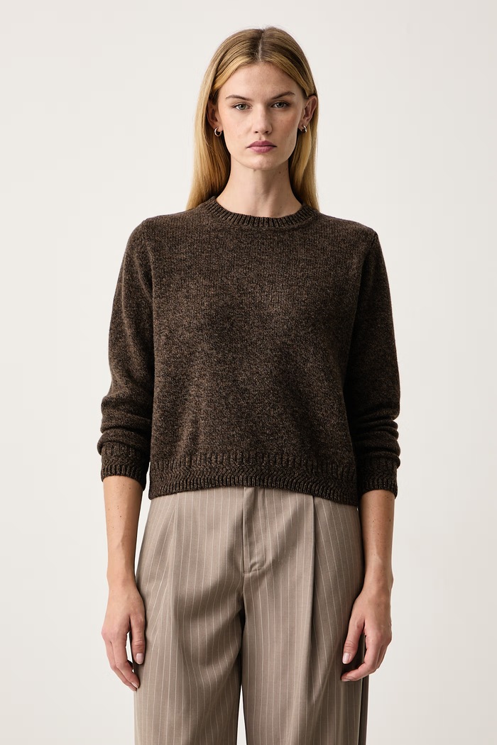 Sessun Sweter damski z wełną SILTY brązowy 24109003