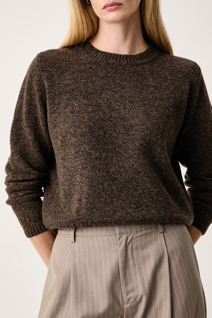 Sweter damski z wełną SILTY Sessun 24109003 brązowy