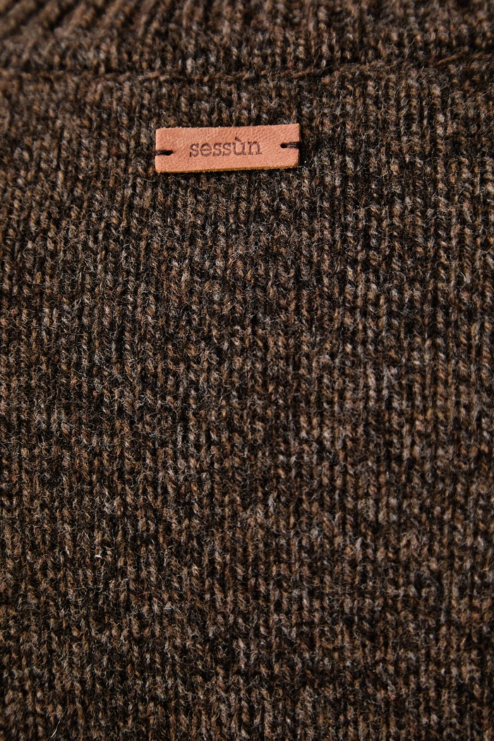 Sweter damski z wełną SILTY Sessun brązowy 24109003