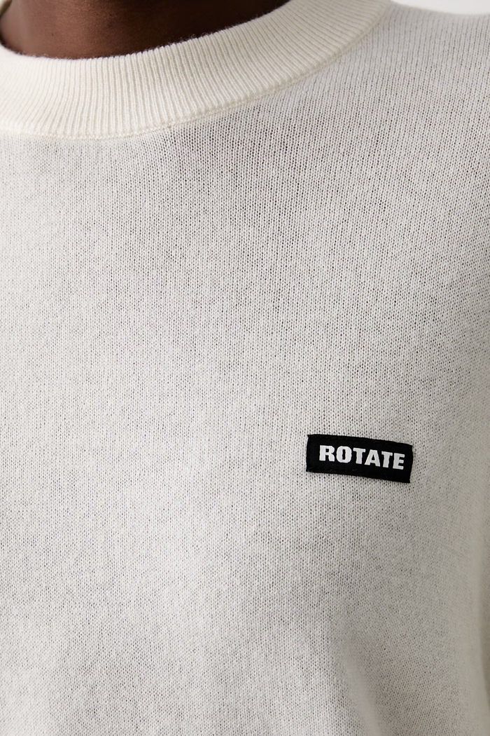 Rotate sweter damski wełniany 116612857 beżowy