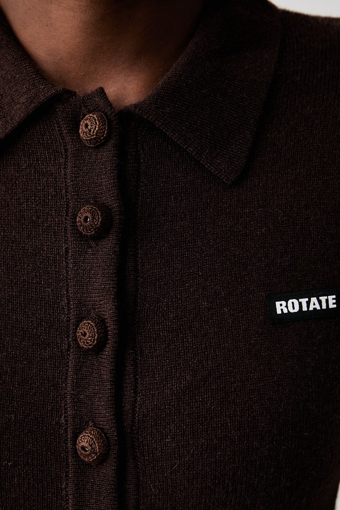 Rotate kardigan damski wełniany 1166801667 brązowy