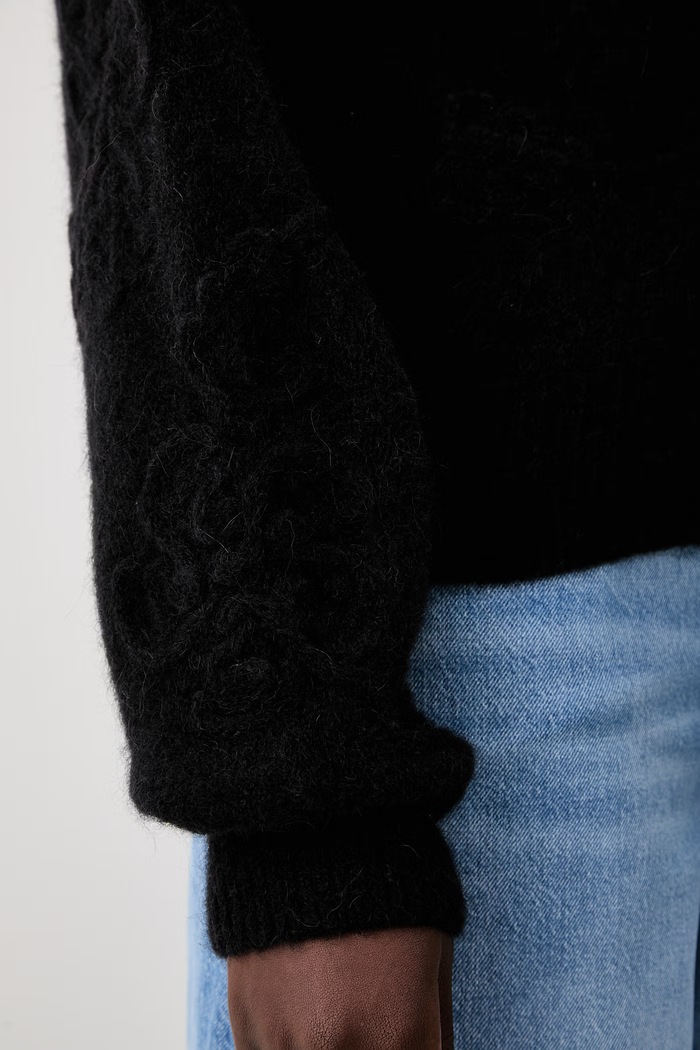 Rotate sweter damski z wełną 116606100 czarny