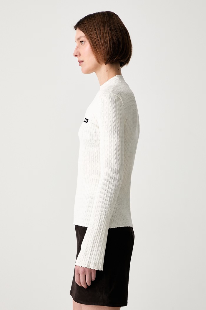 Rotate sweter z wiskozą damski 116311857 beżowy AW26