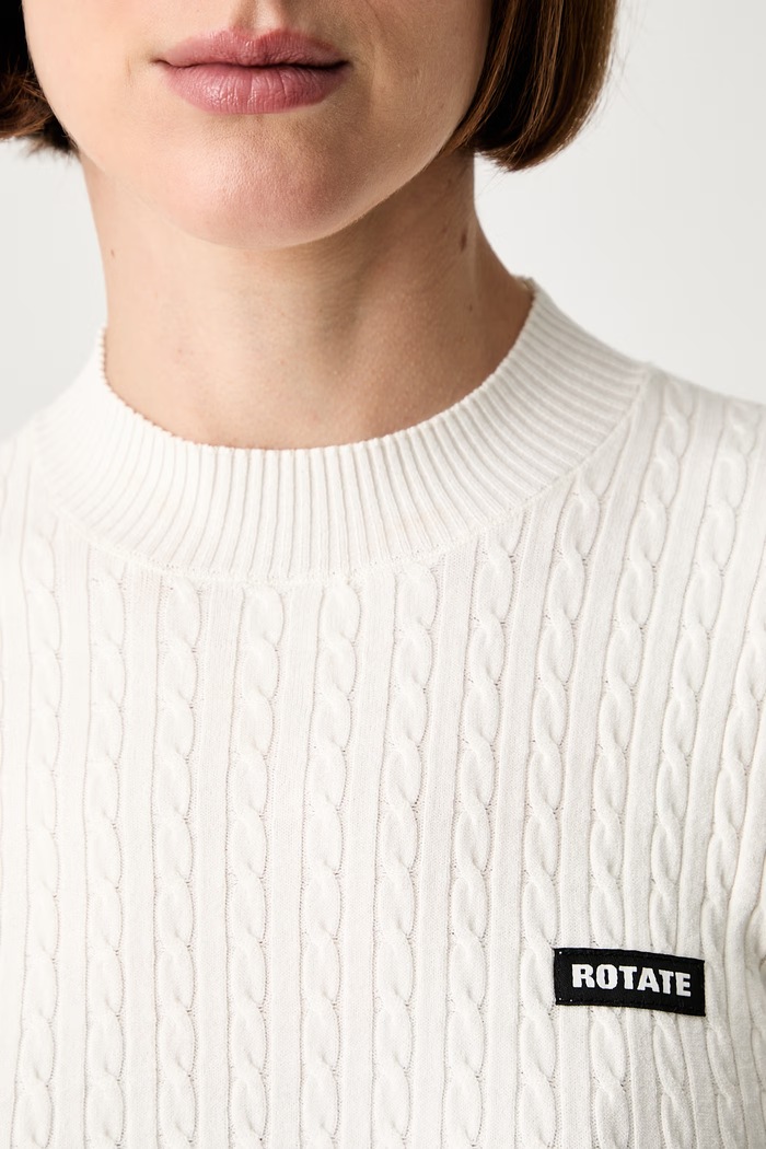 Rotate sweter z wiskozą damski 116311857 beżowy