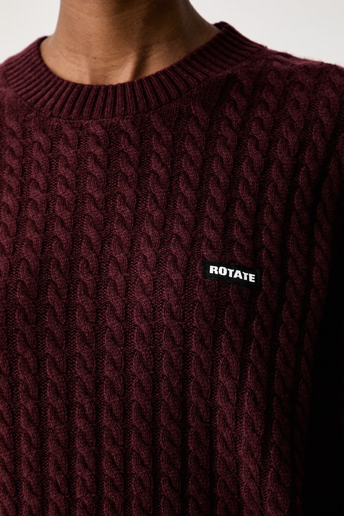 Rotate sweter damski wełniany 116437741 bordowy