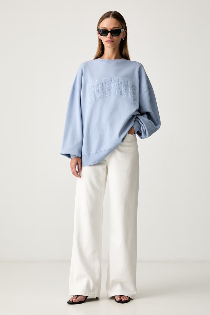 Rotate bluza damska bawełniana 1163703095 niebieski AW26