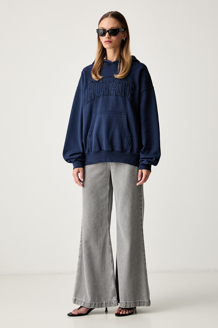 Rotate bluza z kapturem damska bawełniana 1163693094 granatowy AW26