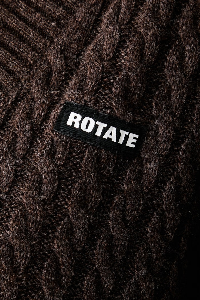 Rotate sweter damski wełniany 1164342037 brązowy