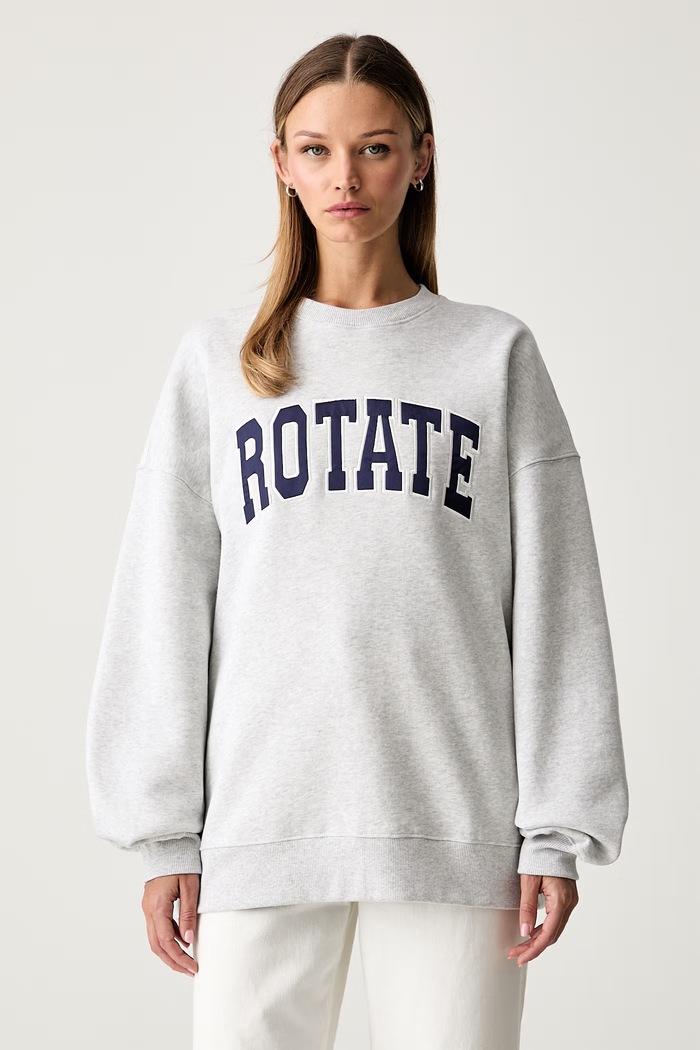 Rotate bluza bawełniana damska szary 1163711473