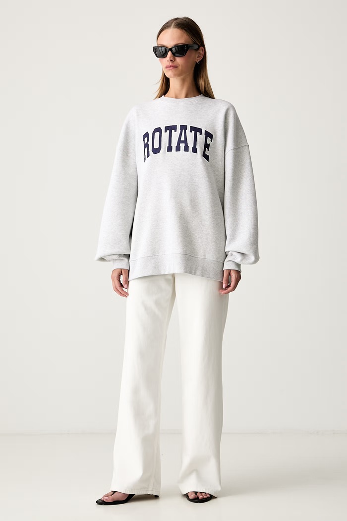 Rotate bluza bawełniana damska 1163711473 szary AW26