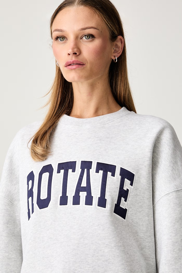 Rotate bluza bawełniana damska szary 1163711473