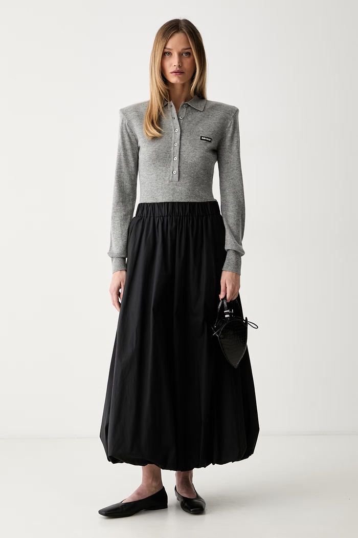 Rotate sweter damski wełniany 1161811093 szary AW26