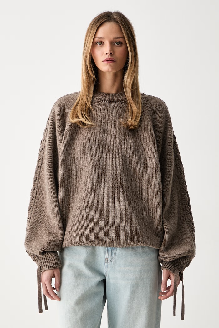 Rotate sweter damski wełniany brązowy 1147411078