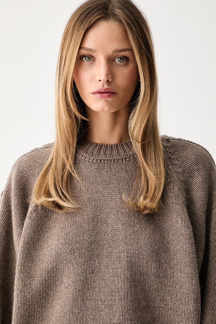 Rotate sweter damski wełniany brązowy 1147411078