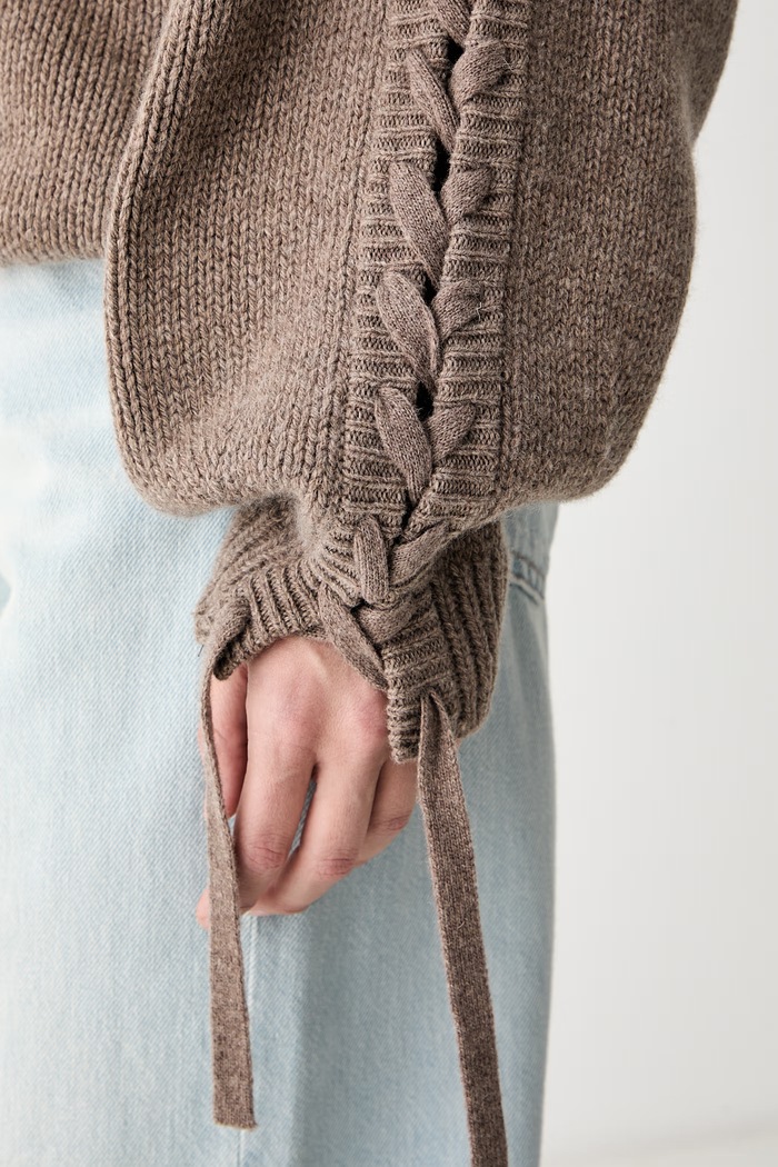 Rotate sweter damski wełniany 1147411078 brązowy