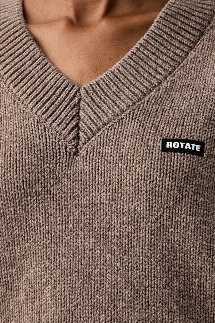 Rotate sweter damski wełniany 1151411078 brązowy
