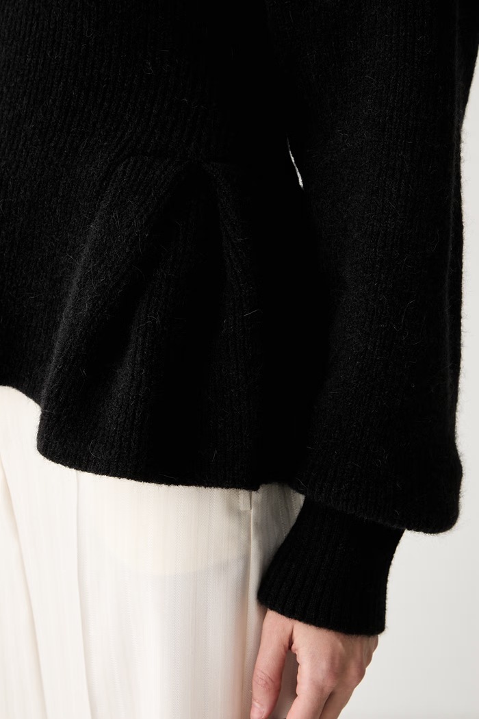 Rotate sweter damski z wełną 116871100 czarny